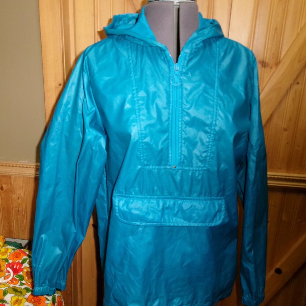 vtg Mountain Goat anorak pullover packable hiking camping traveling windbreaker